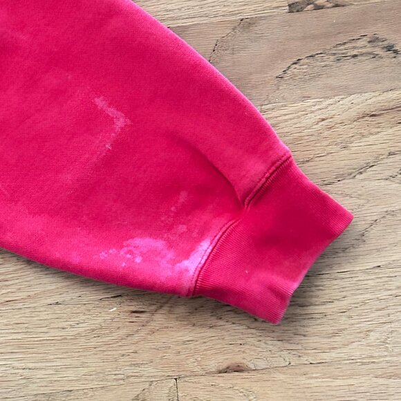 Polo Ralph Lauren Hoodie Sweatshirt Mens Large Red Distressed Faded Damaged - Picture 11 of 14